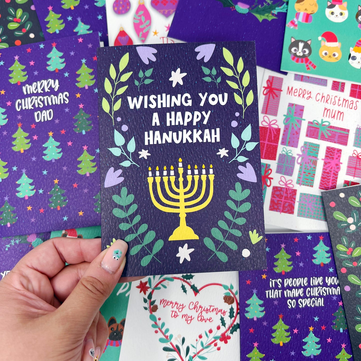 Christmas 'Wishing You A Happy Hanukkah' Card