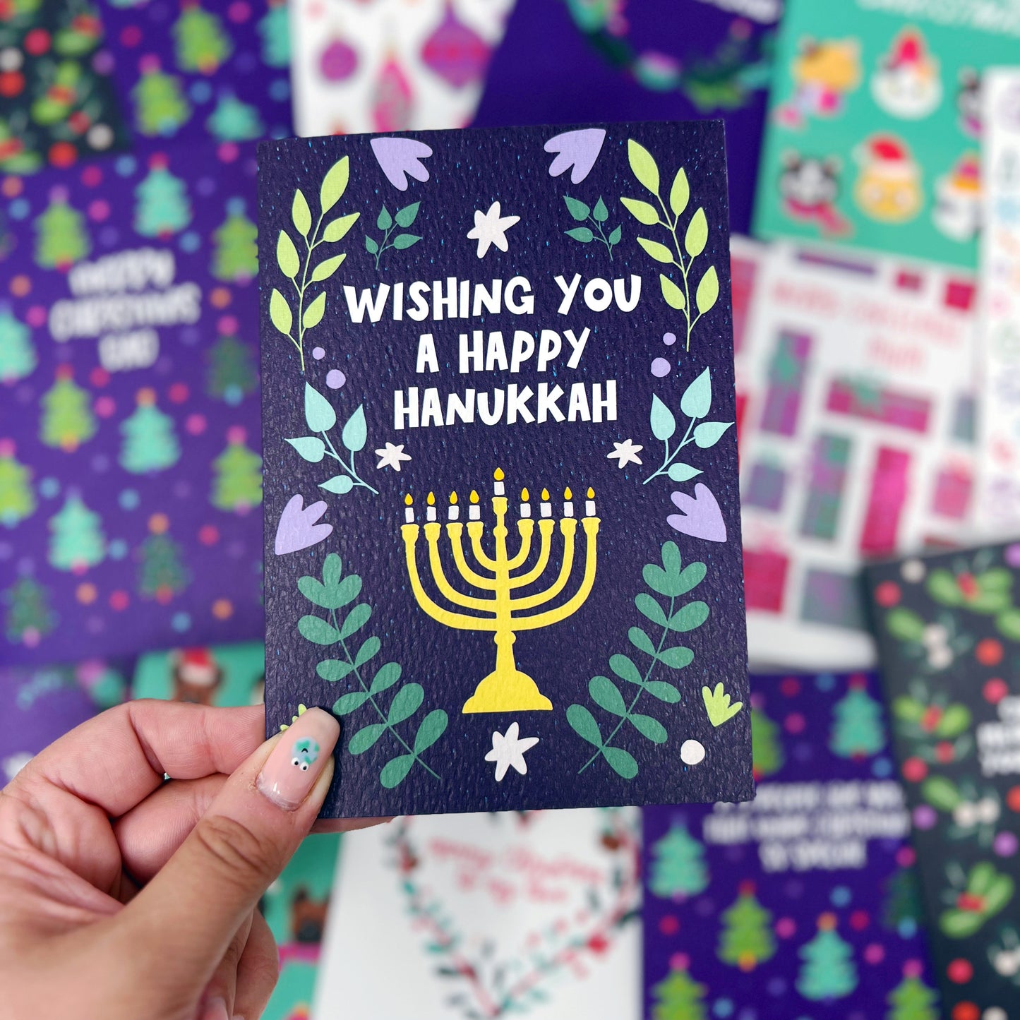 Christmas 'Wishing You A Happy Hanukkah' Card