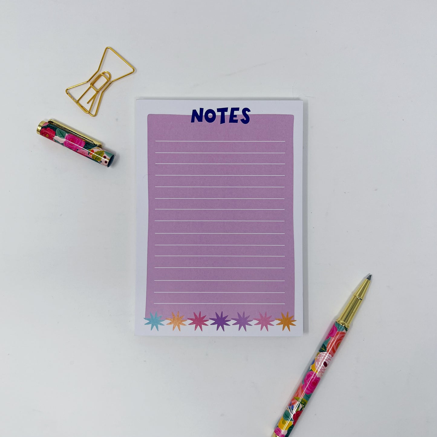 Colourful A6 'Notes' Notepad
