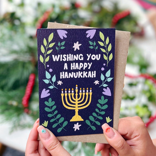 Christmas 'Wishing You A Happy Hanukkah' Card