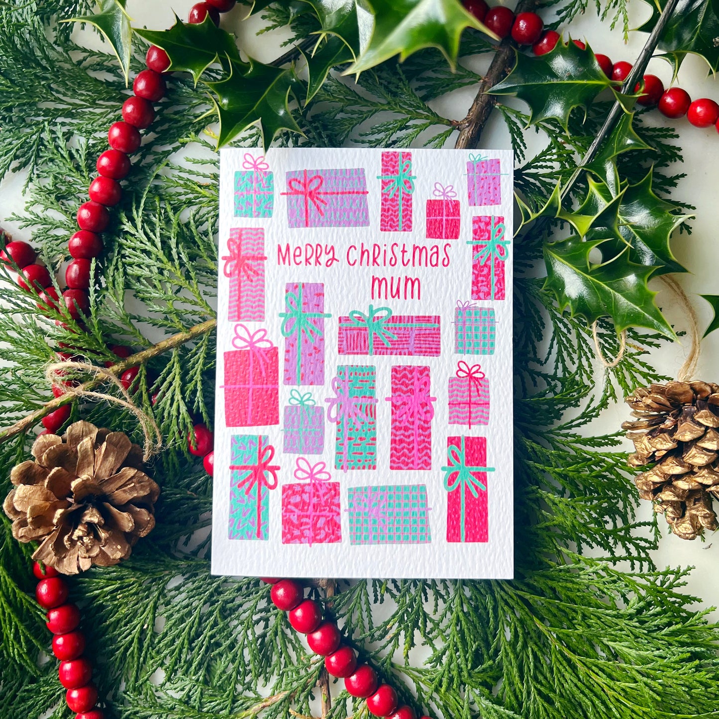 Christmas Family 'Merry Christmas Mum' Card