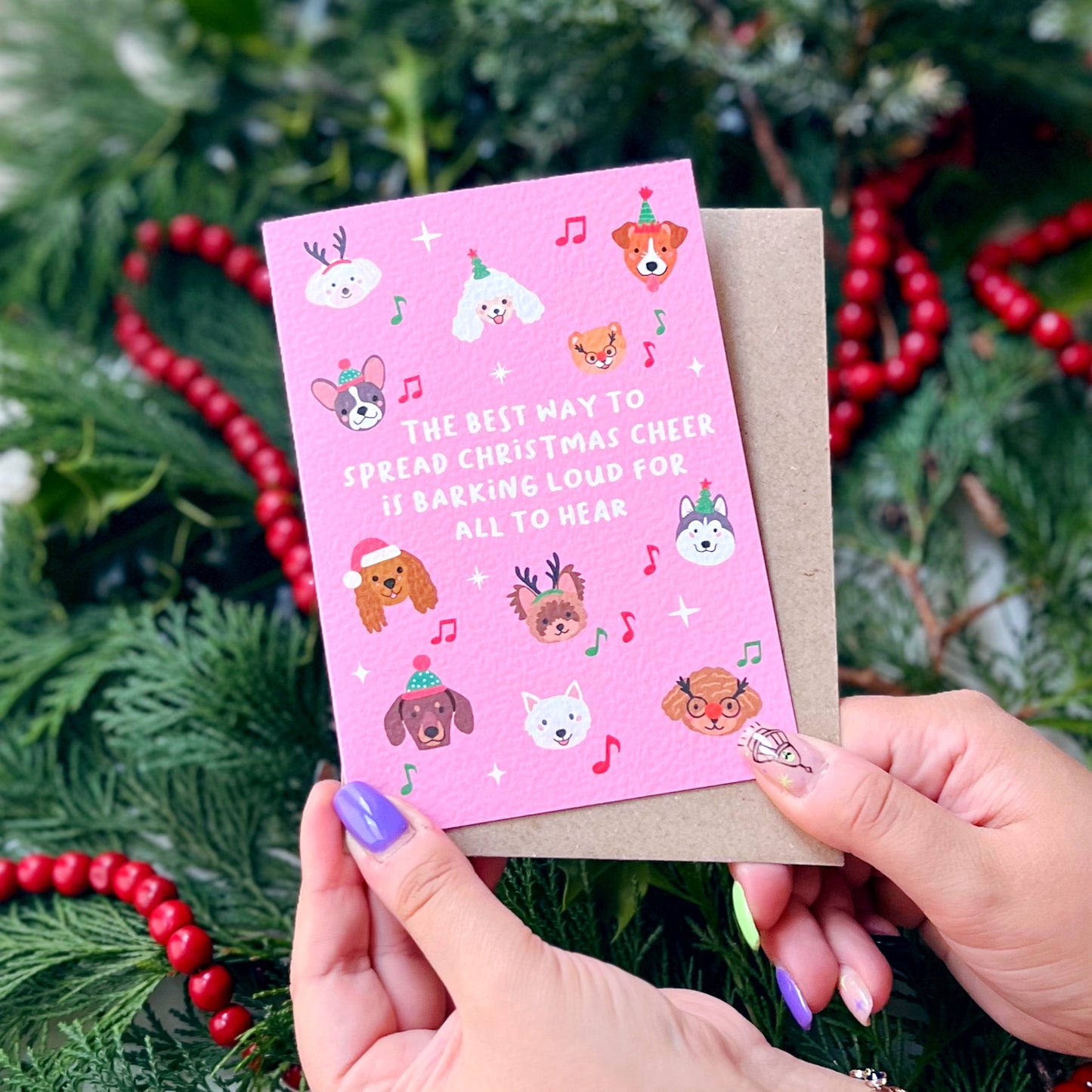 Christmas 'The Best Way To Spread Christmas Cheer Is Barking Loud For All To Hear' Dog Card