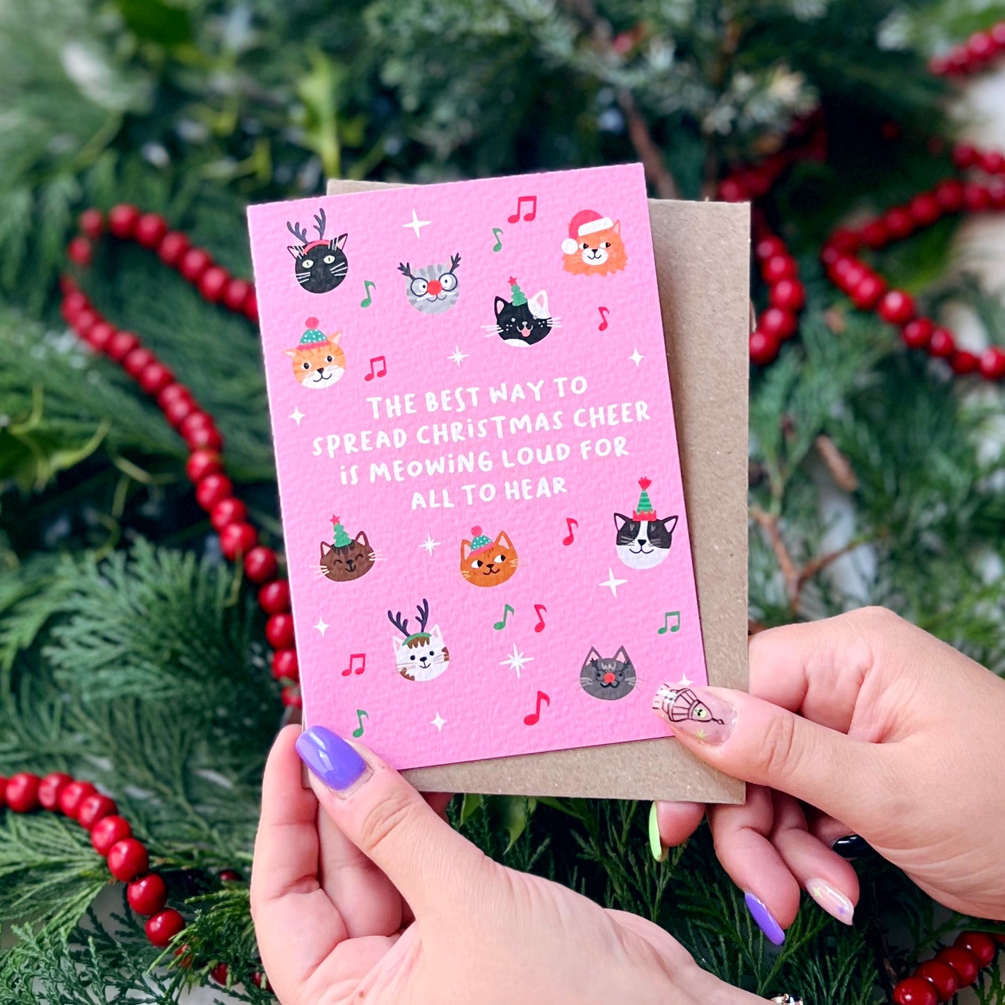 Christmas 'The Best Way To Spread Christmas Cheer Is Meowing Loud For All To Hear' Cat Card