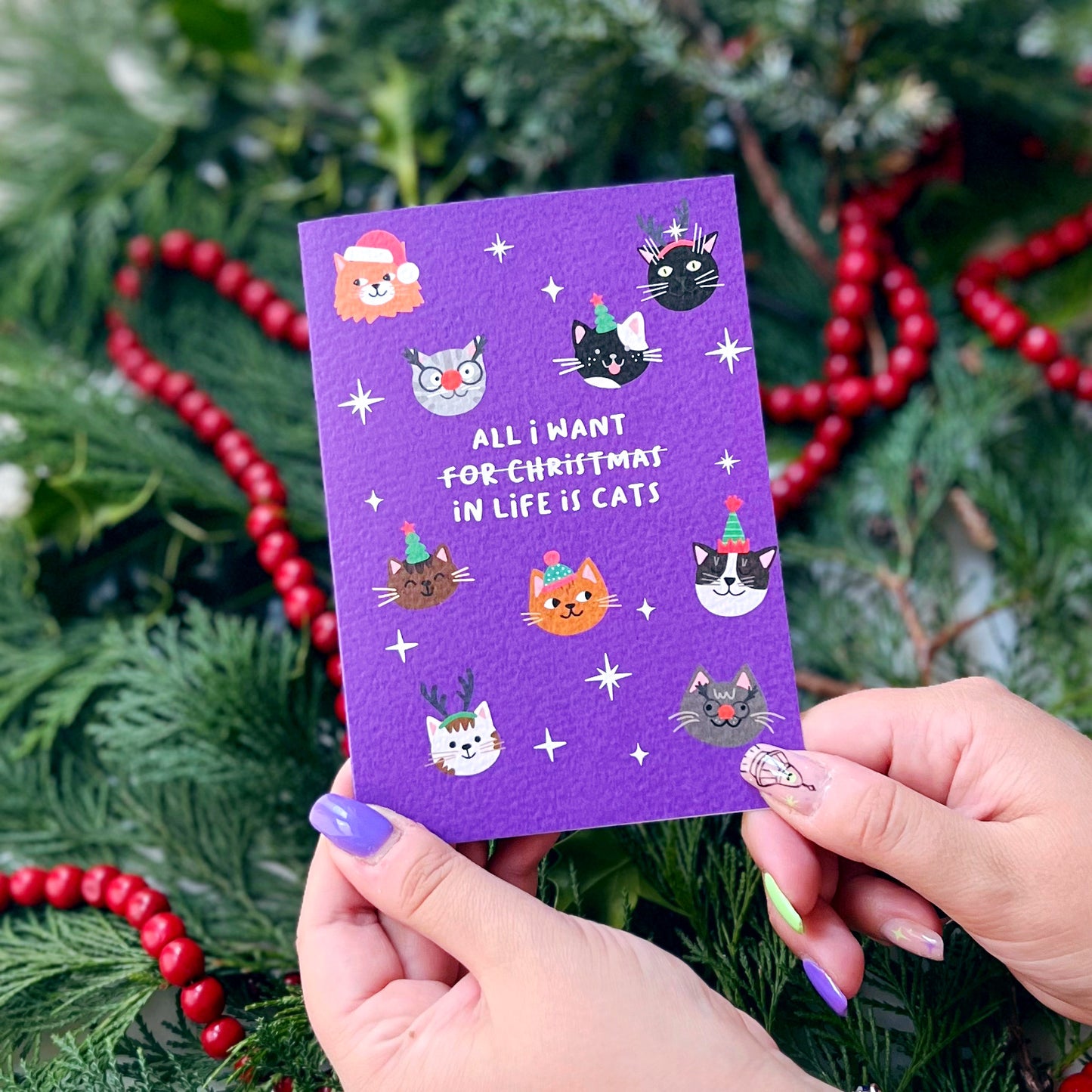Christmas 'All I Want For Christmas (In Life) Is Cats' Card