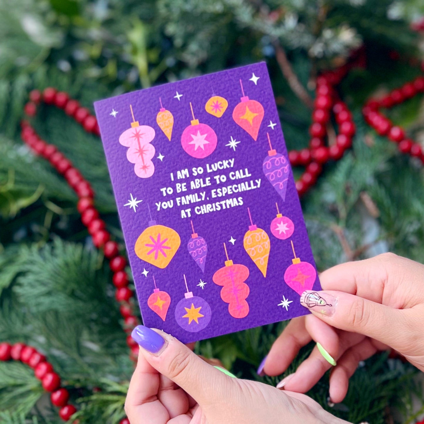 Christmas 'I Am So Lucky To Be Able To Call You Family, Especially At Christmas' Card