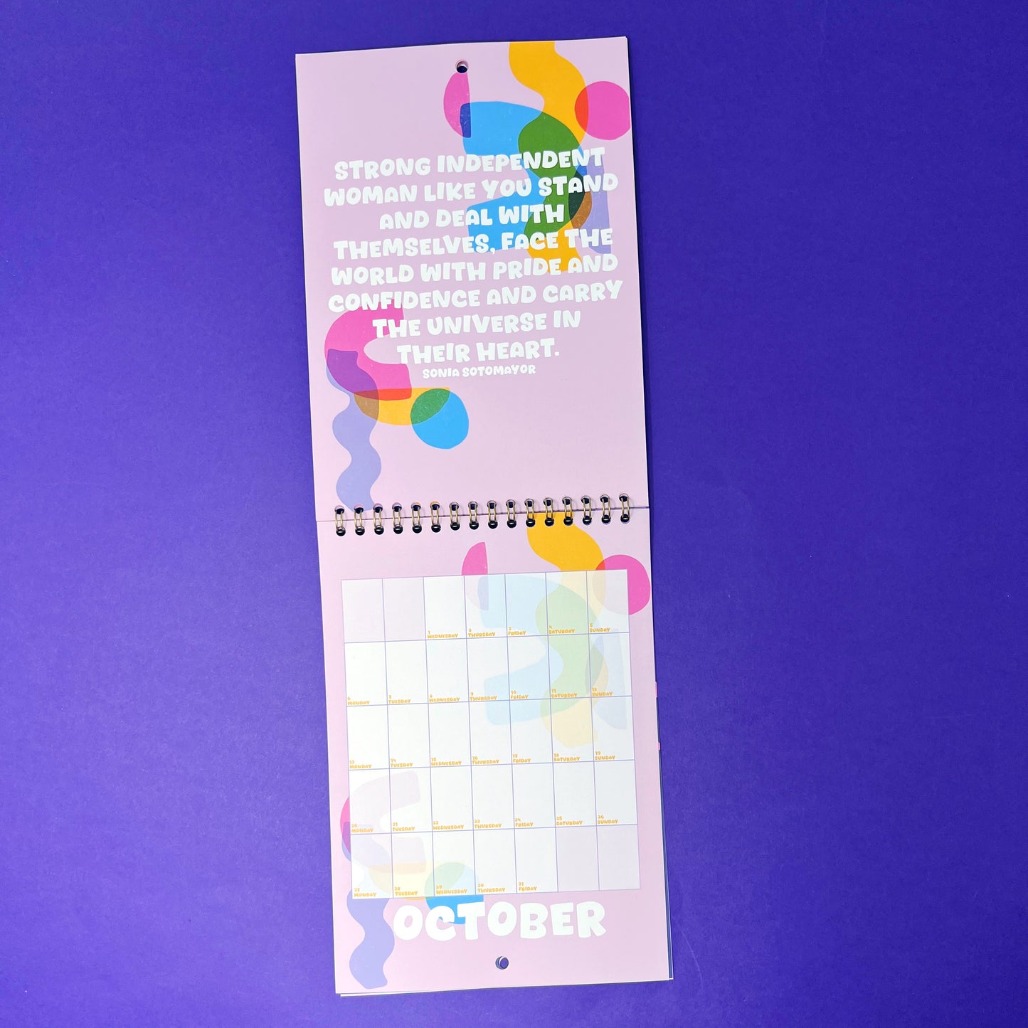 *SECONDS* 2025 Strong Quotes by Strong Women A5 Wall Calendar