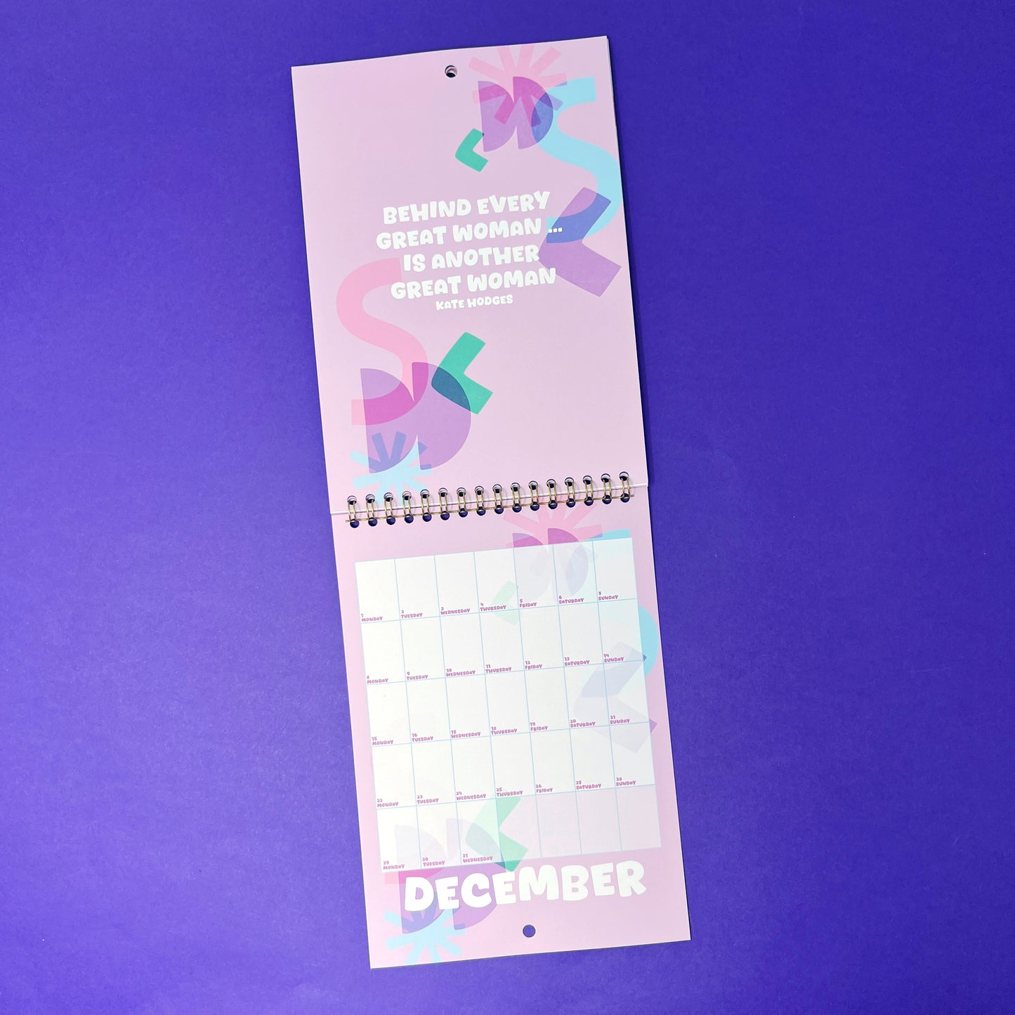 *SECONDS* 2025 Strong Quotes by Strong Women A5 Wall Calendar