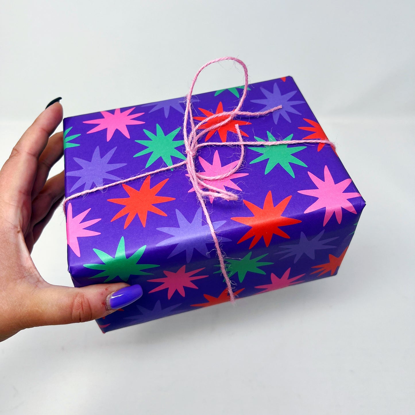 Colourful Christmas Star Gift Wrap - Two Sheets