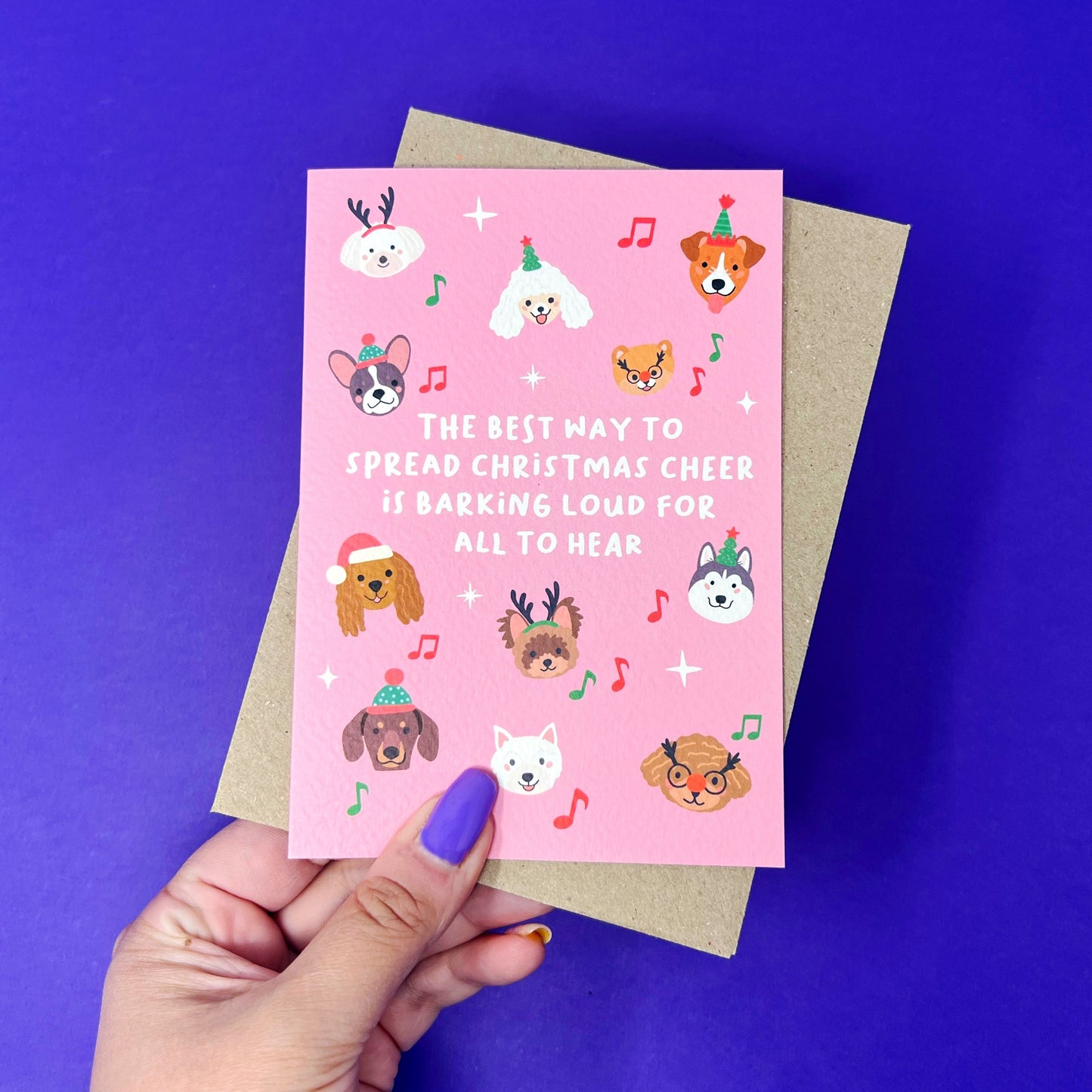 Christmas 'The Best Way To Spread Christmas Cheer Is Barking Loud For All To Hear' Dog Card