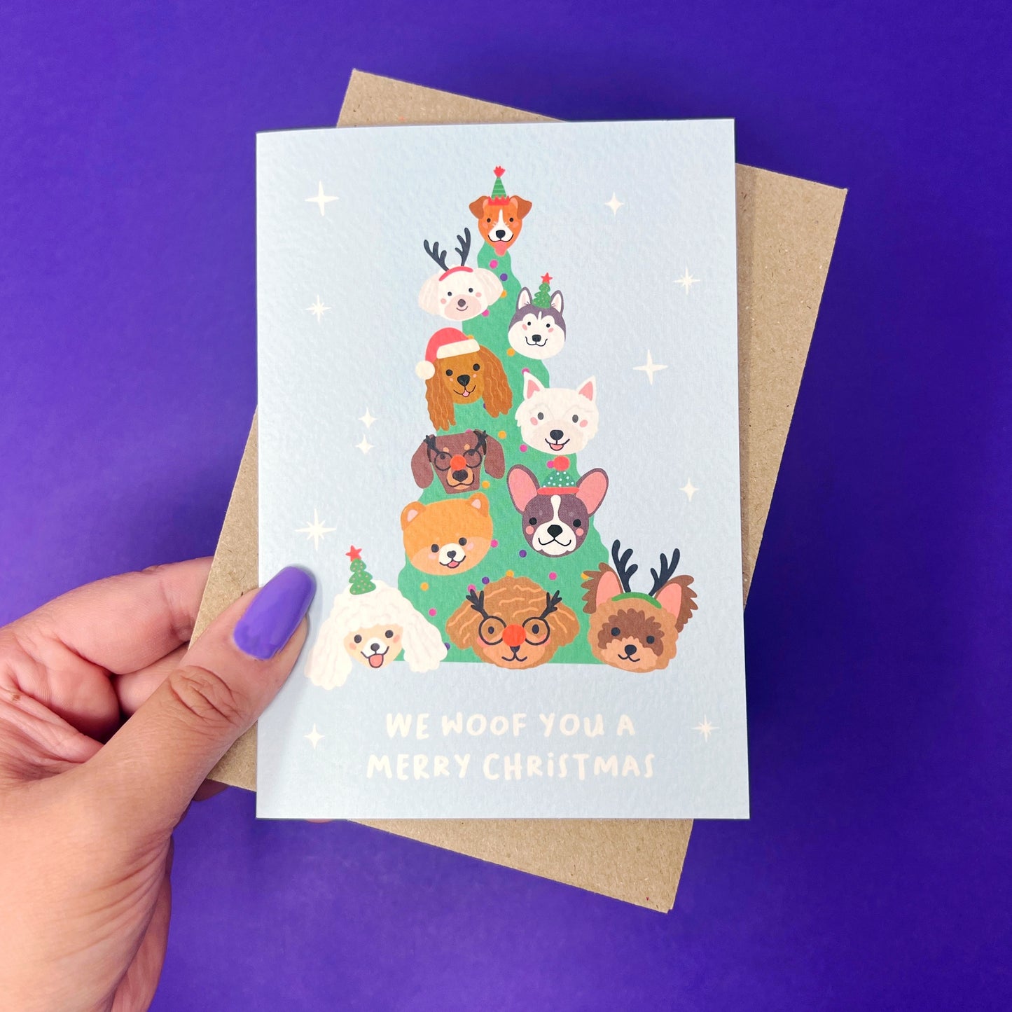 Christmas 'We Woof You A Merry Christmas' Dog Card