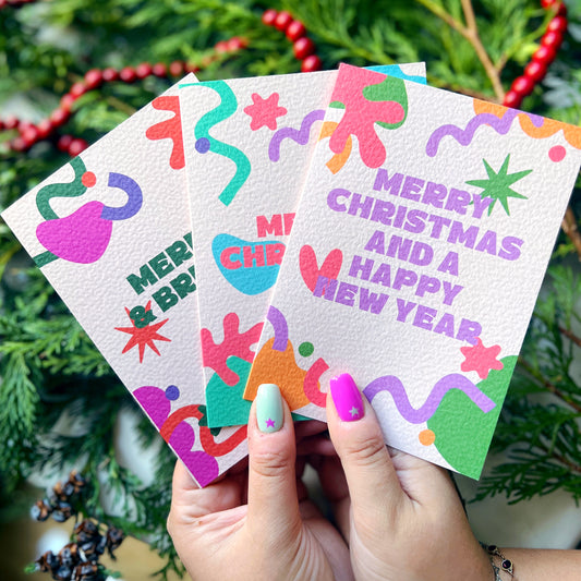 Christmas Card Pack of 6 'Retro Christmas'