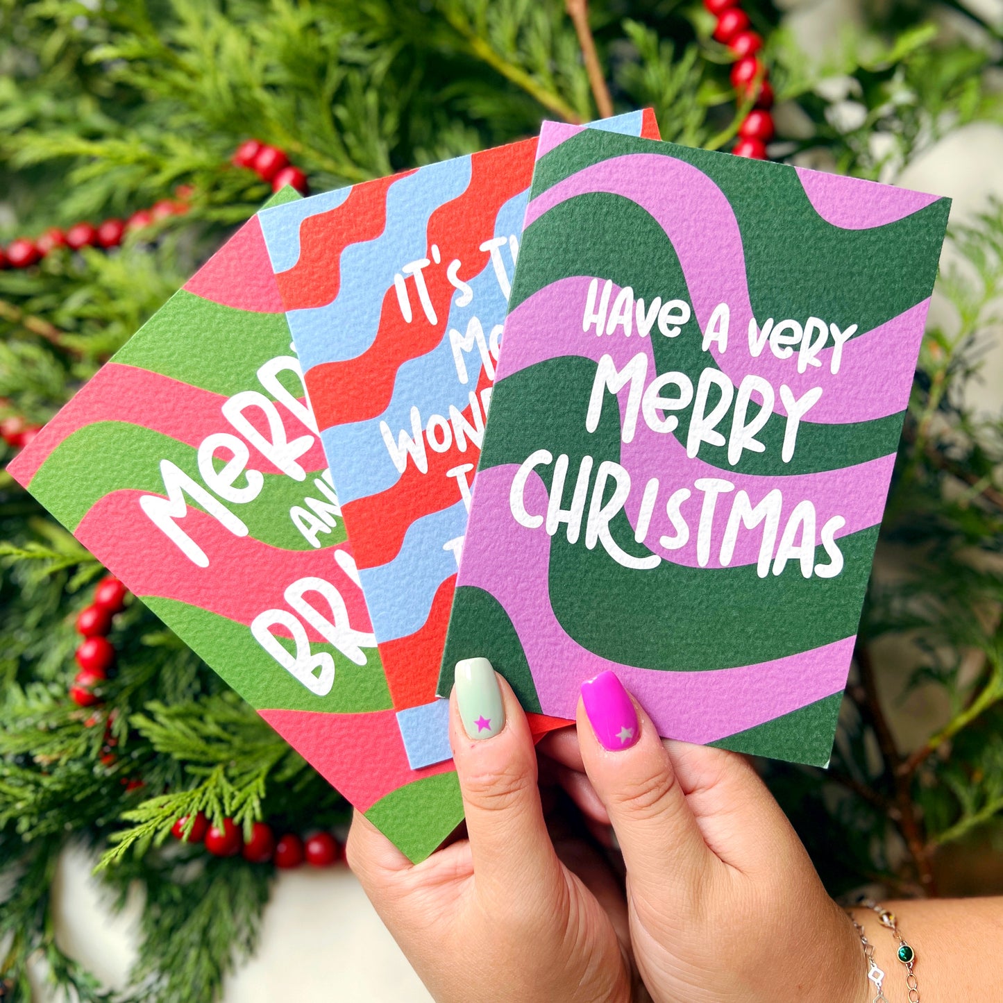 Christmas Card Pack of 6 'Groovy Christmas'