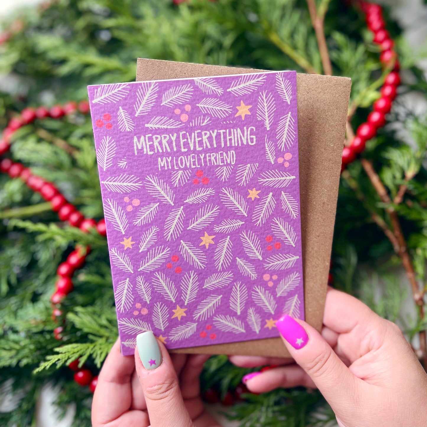 Christmas Friendship 'Merry Everything My Lovely Friend' Card