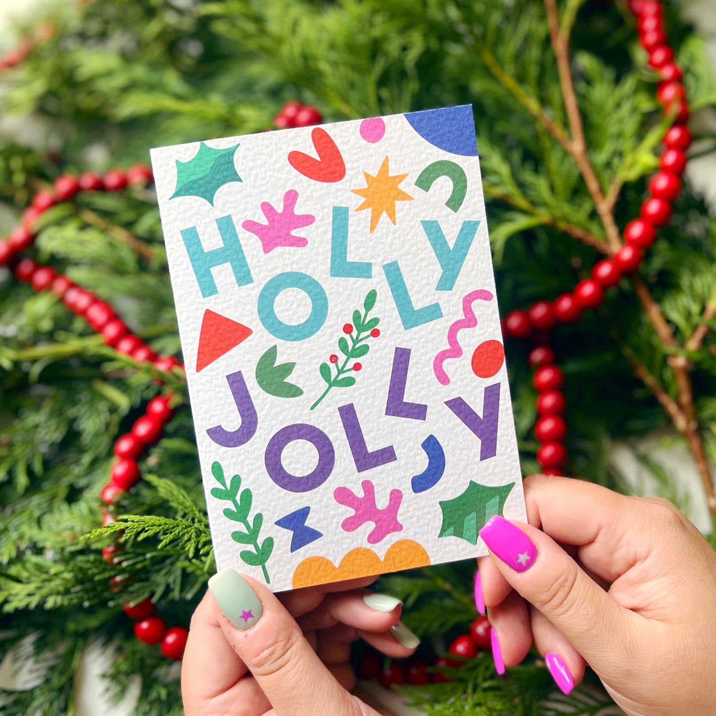 Christmas Card Pack of 6 'Type Christmas'