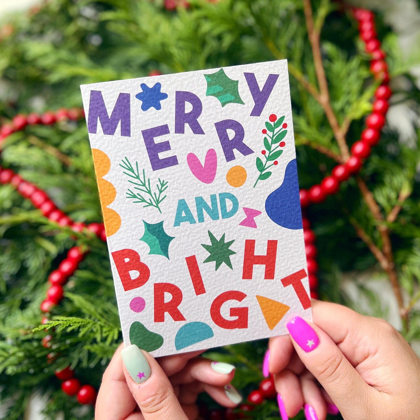 Christmas Card Pack of 6 'Type Christmas'
