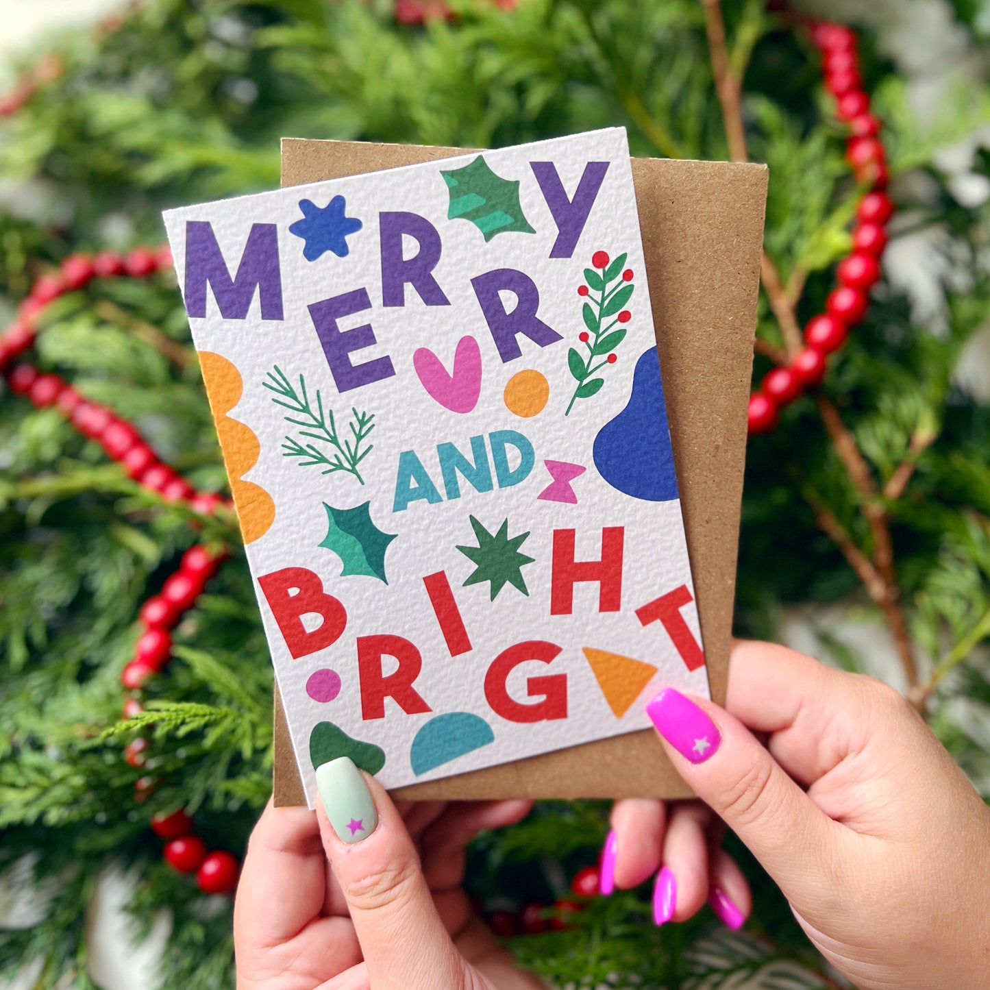 Christmas Card Pack of 6 'Type Christmas'