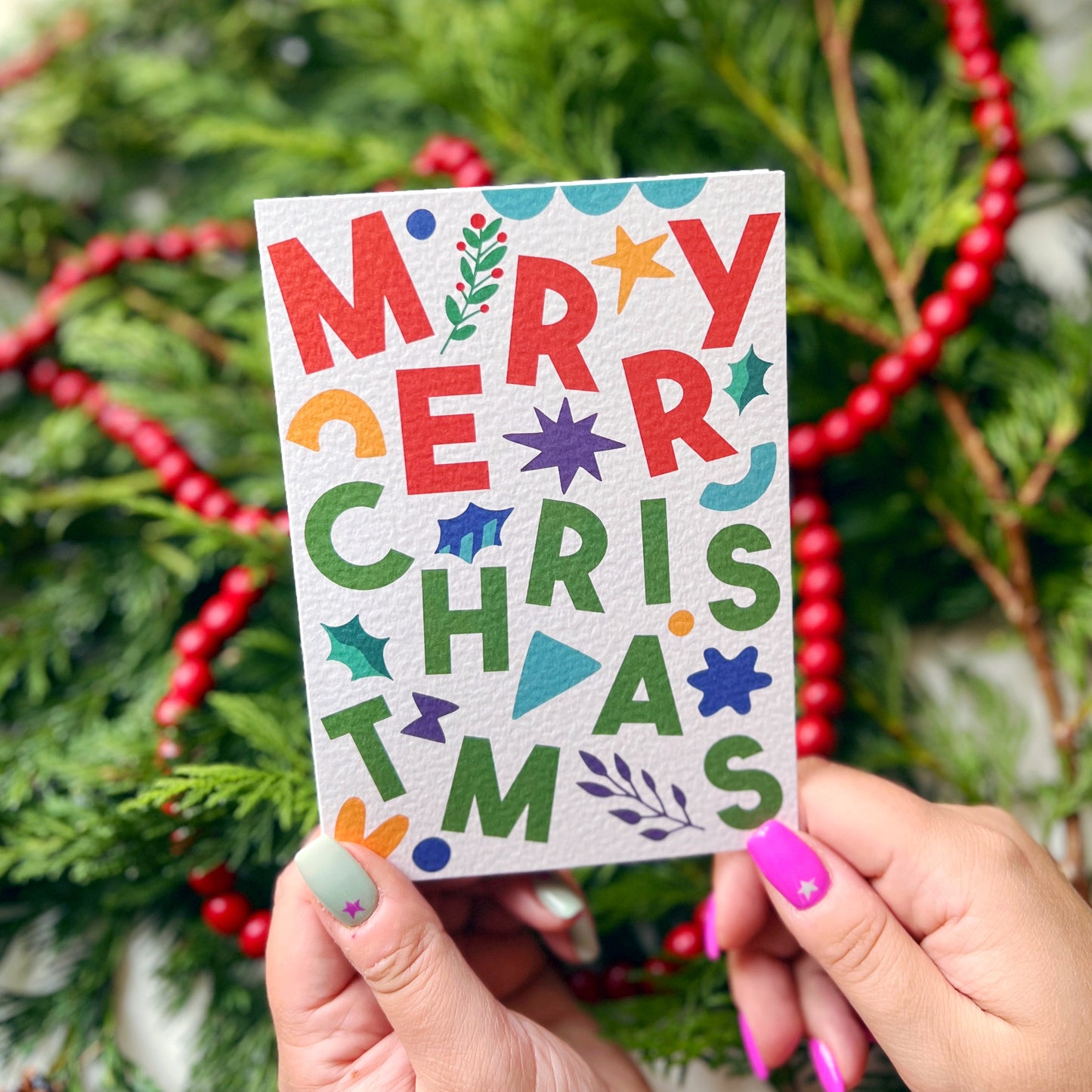 Christmas Card Pack of 6 'Type Christmas'