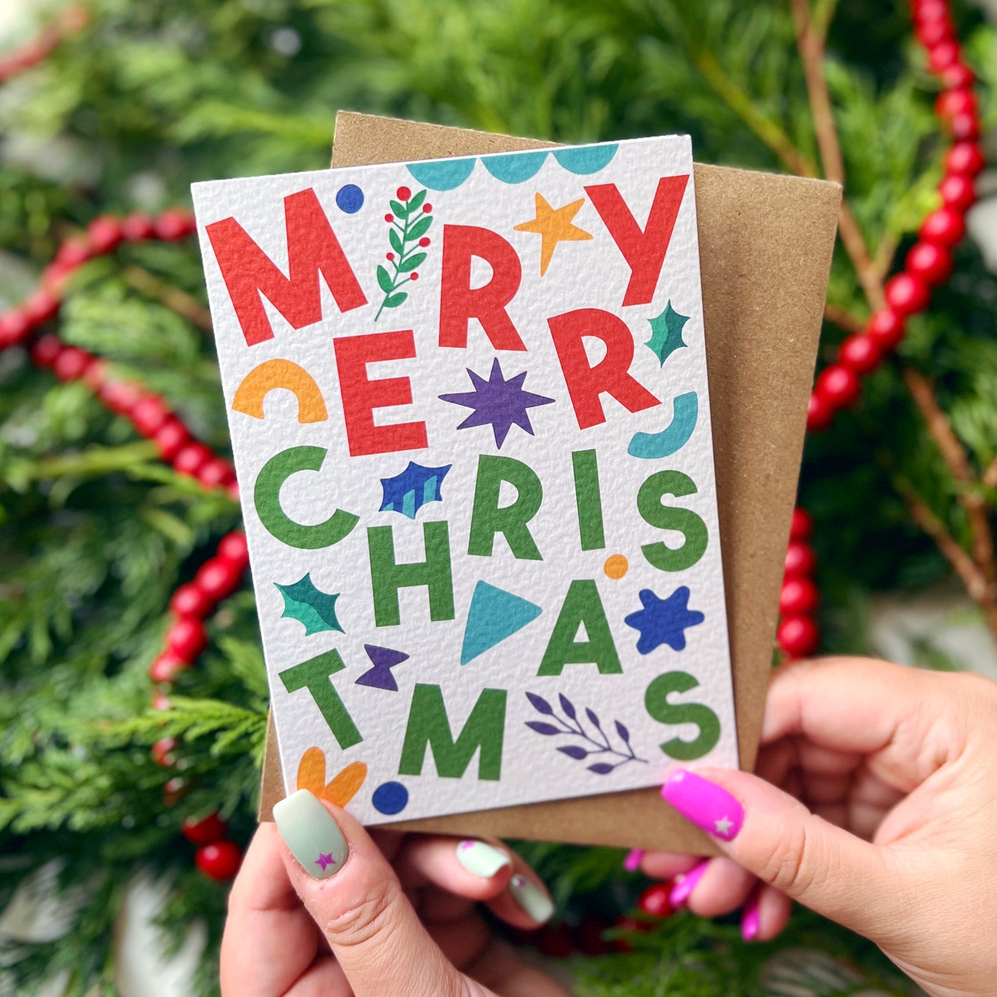 Christmas Card Pack of 6 'Type Christmas'