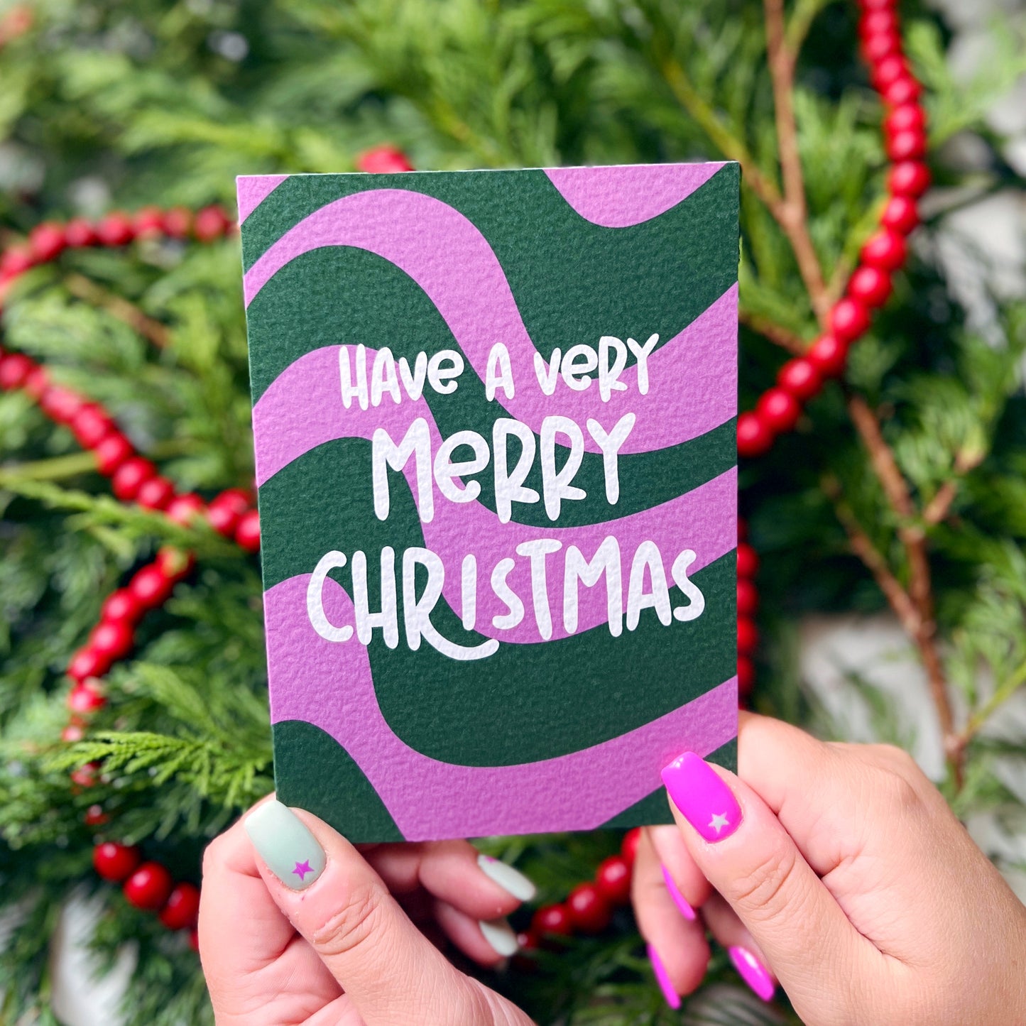Christmas Card Pack of 6 'Groovy Christmas'