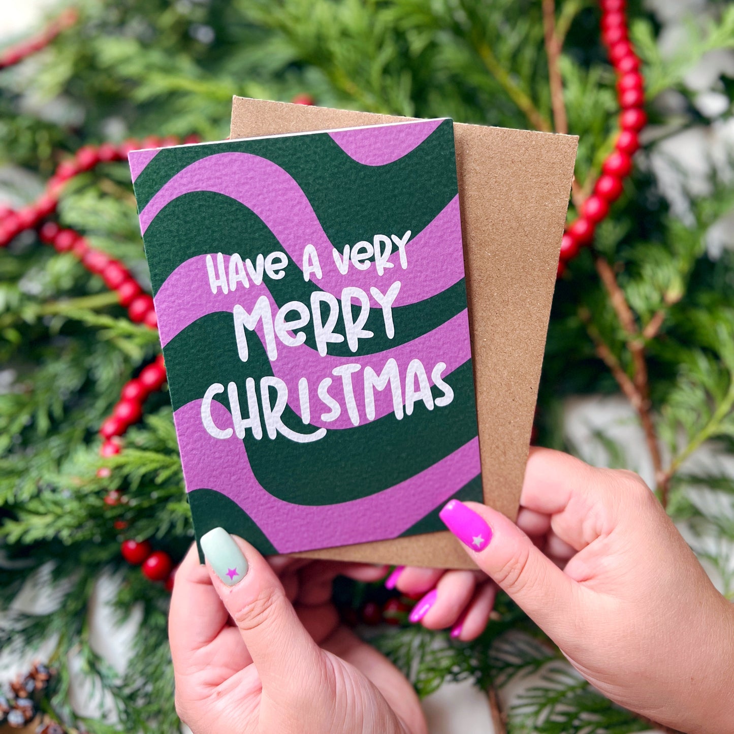 Christmas Card Pack of 6 'Groovy Christmas'