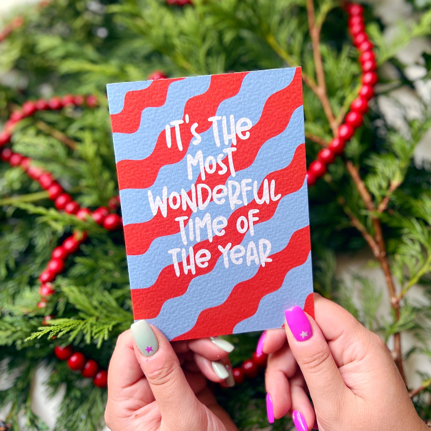 Christmas Card Pack of 6 'Groovy Christmas'