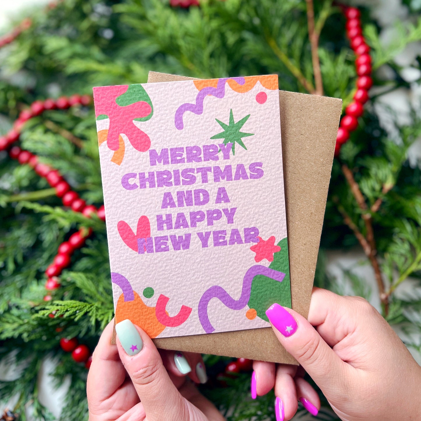 Christmas Card Pack of 6 'Retro Christmas'