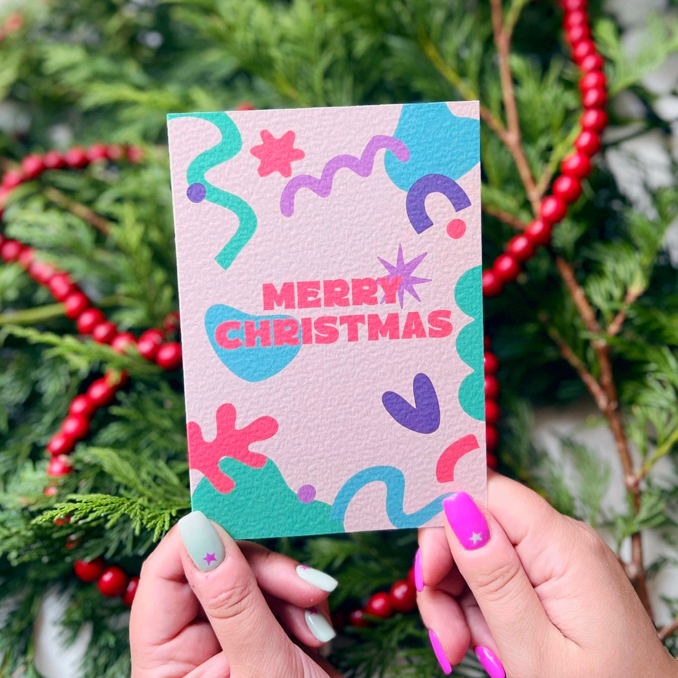 Christmas Card Pack of 6 'Retro Christmas'