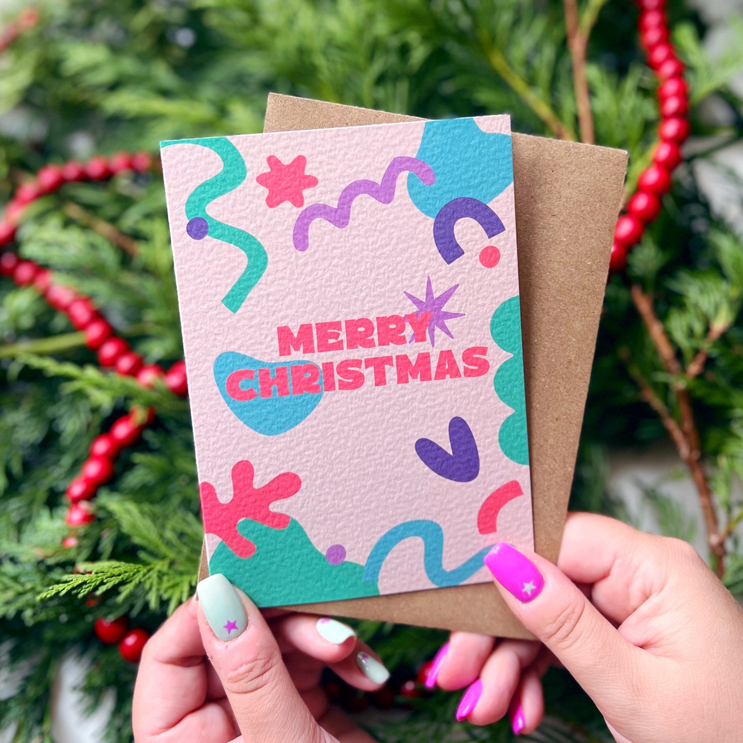 Christmas Card Pack of 6 'Retro Christmas'
