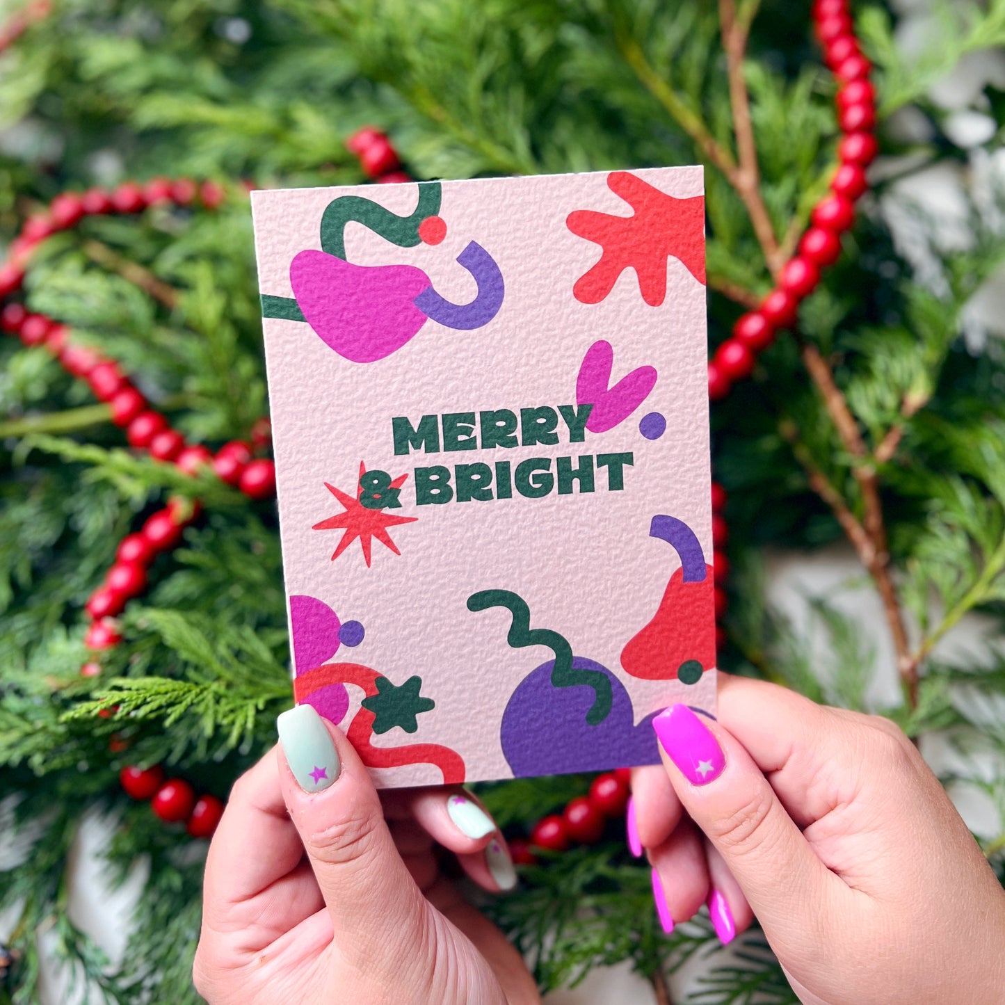 Christmas Card Pack of 6 'Retro Christmas'