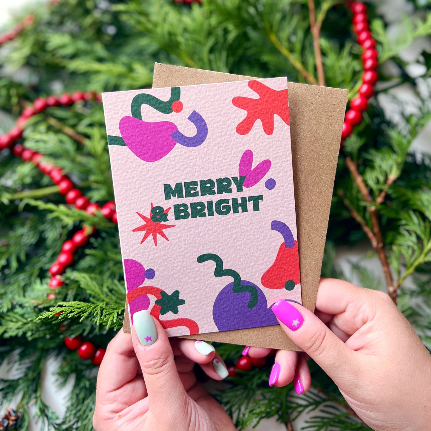 Christmas Card Pack of 6 'Retro Christmas'