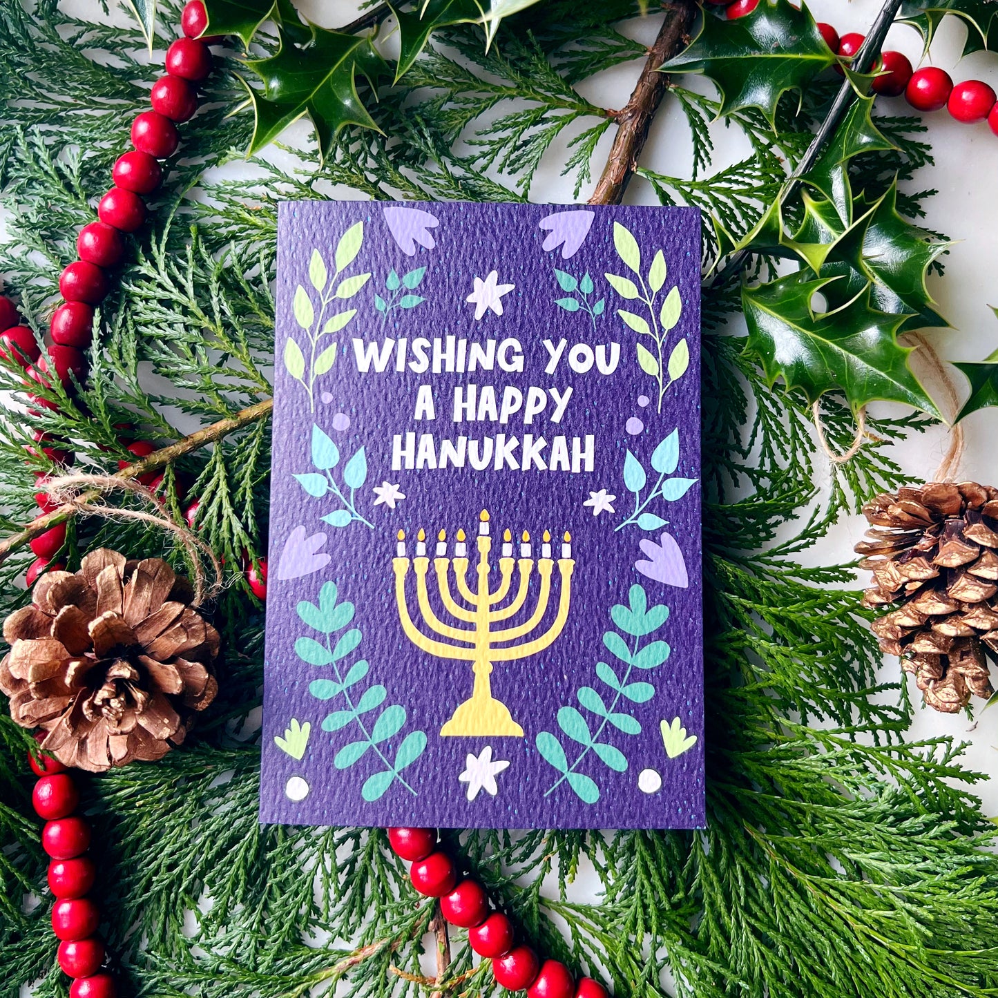 Christmas 'Wishing You A Happy Hanukkah' Card