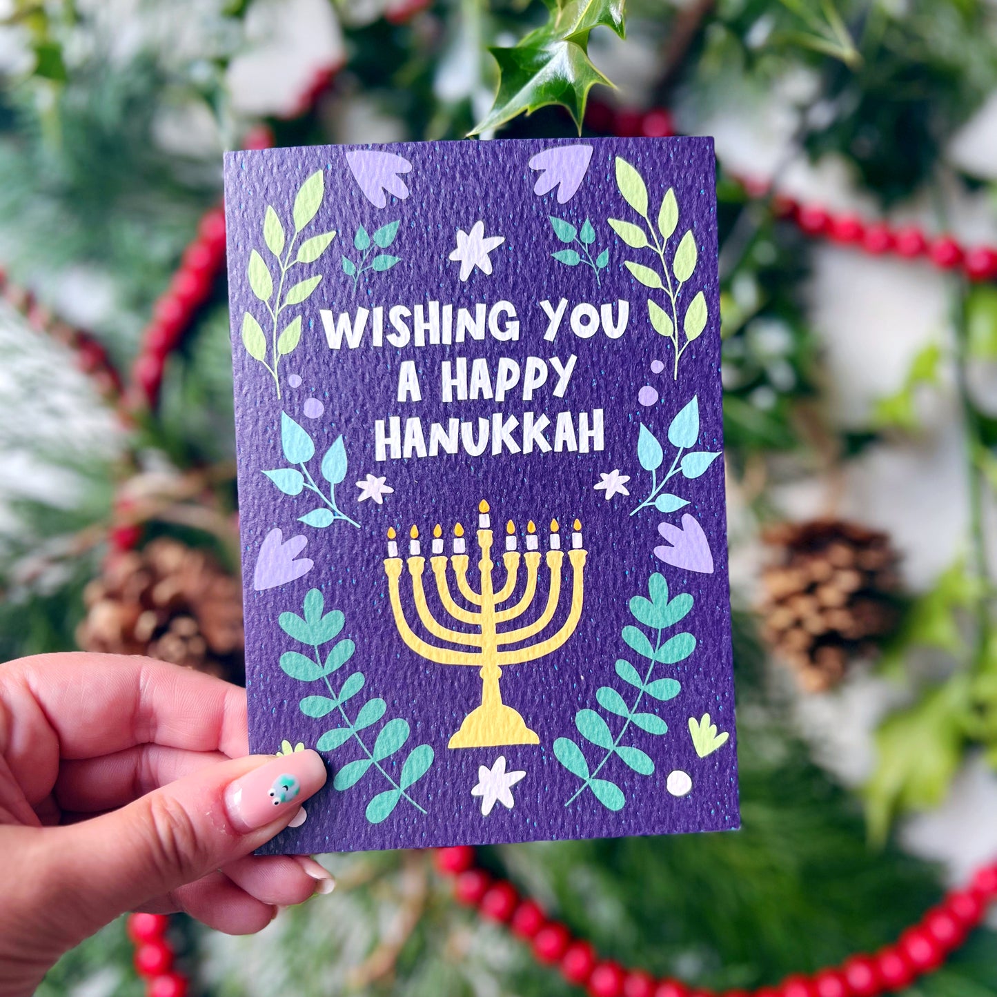 Christmas 'Wishing You A Happy Hanukkah' Card
