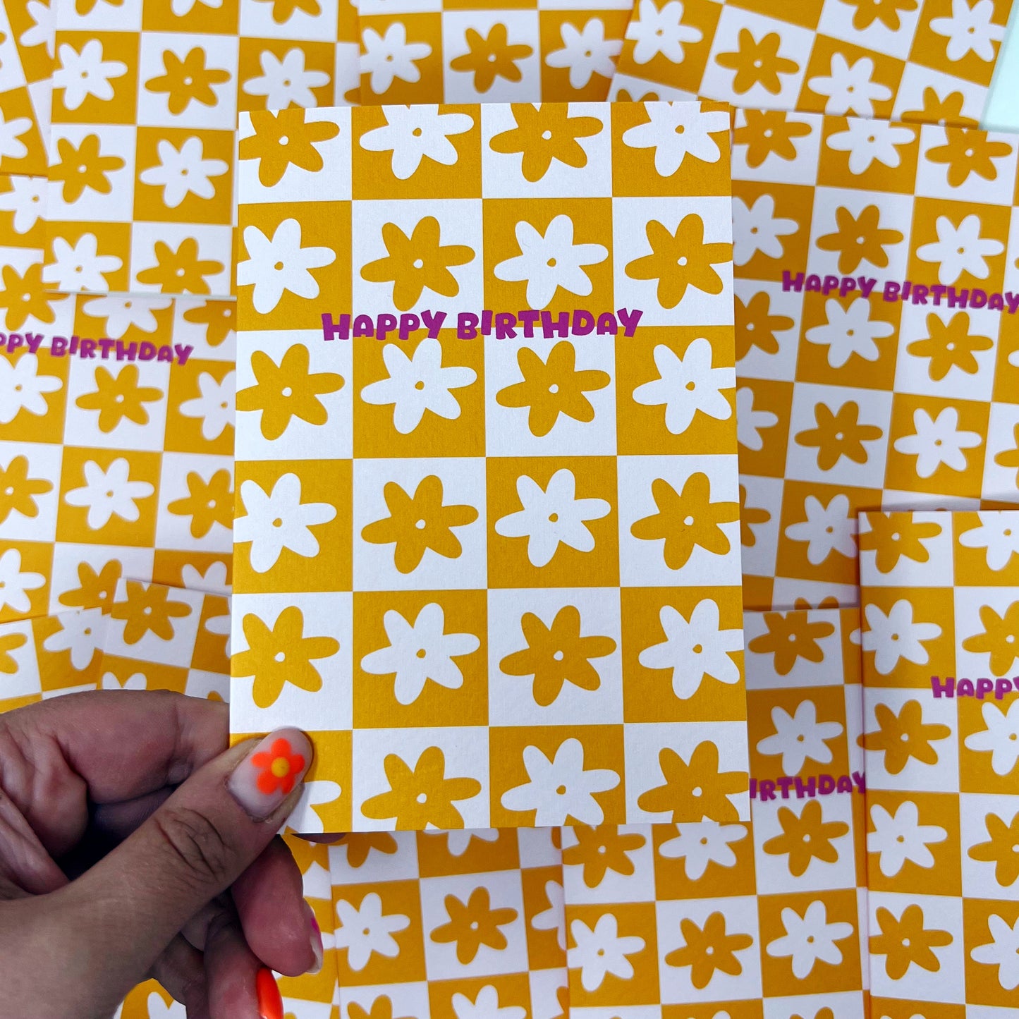 Happy Birthday Orange Flower Card