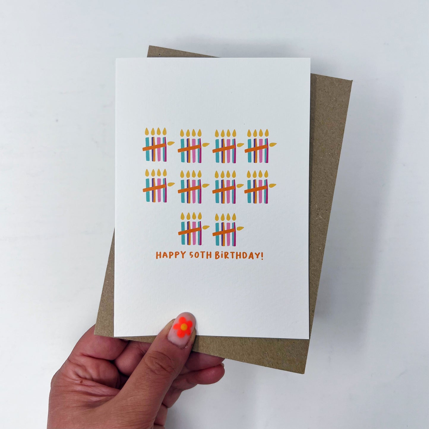 Happy 50th Birthday Candles Card