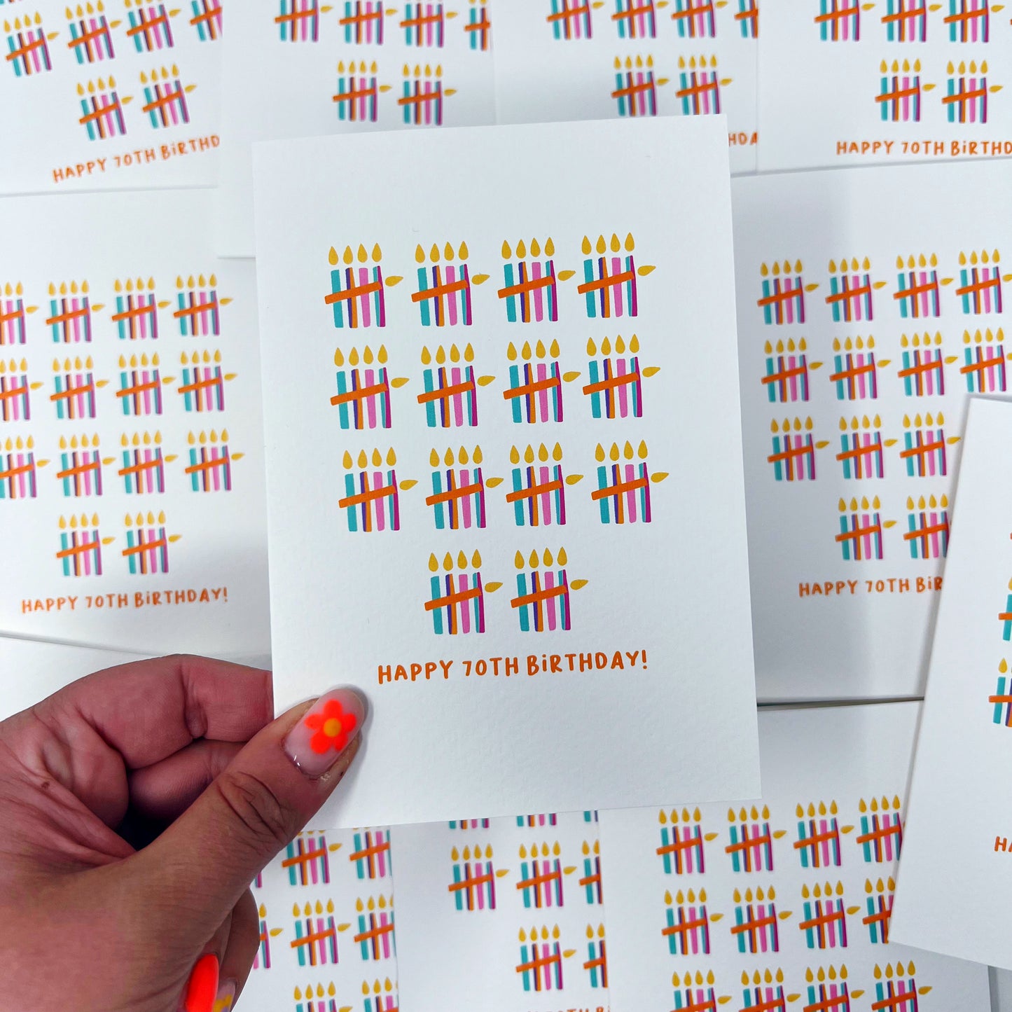 Happy 70th Birthday Candles Card