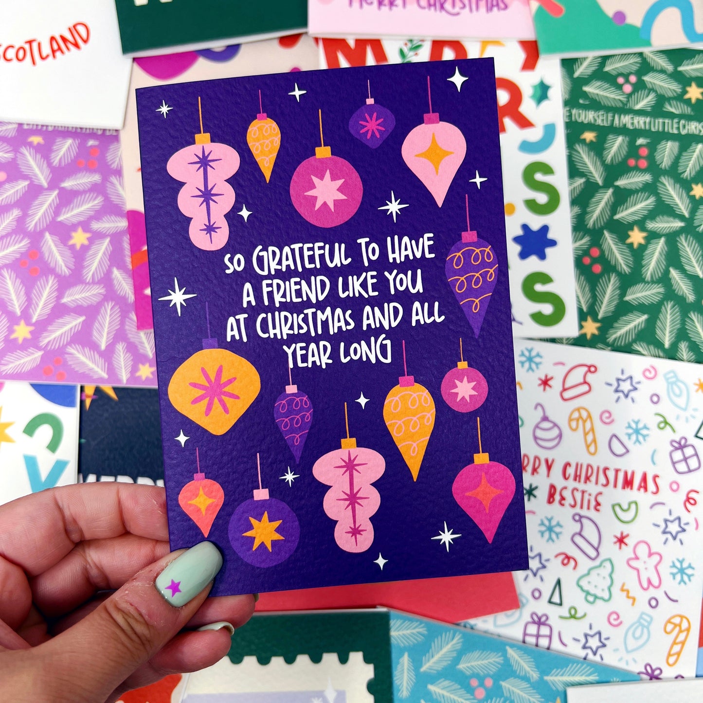 Christmas Friend 'So Grateful For A Friend Like You At Christmas And All Year Round' Card