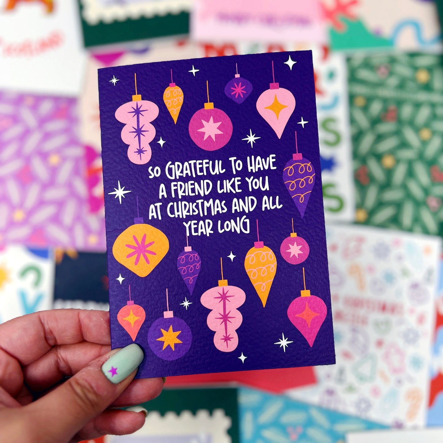 Christmas Friend 'So Grateful For A Friend Like You At Christmas And All Year Round' Card