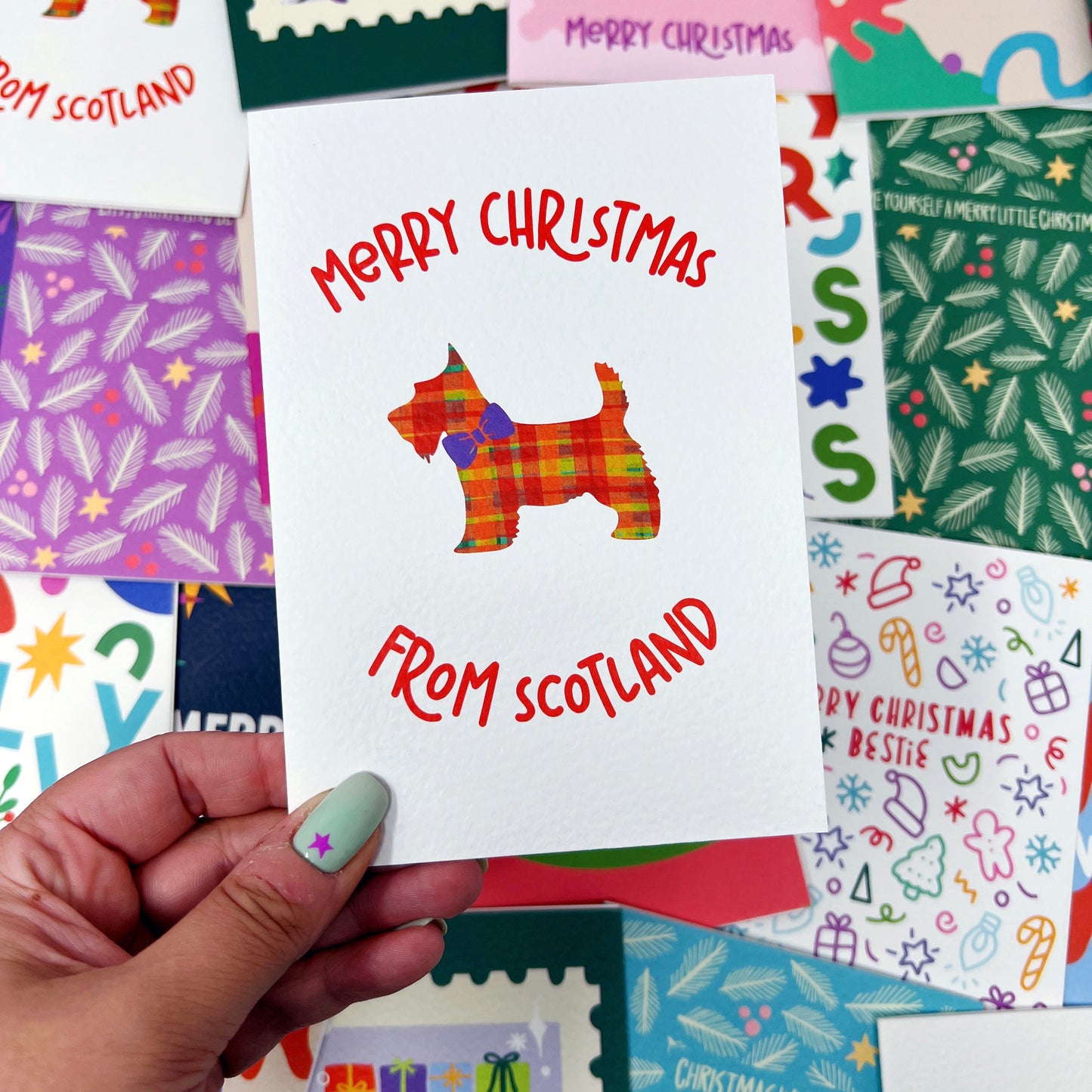 Scottish Christmas 'Merry Christmas From Scotland' Scottie Dog Card