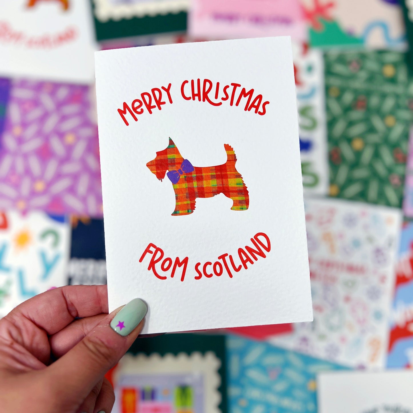 Scottish Christmas 'Merry Christmas From Scotland' Scottie Dog Card
