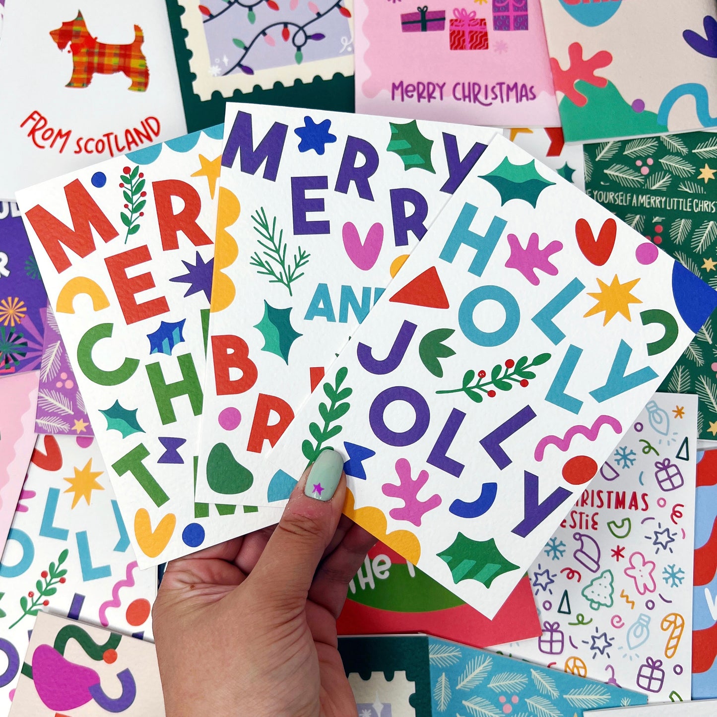 Christmas Card Pack of 6 'Type Christmas'