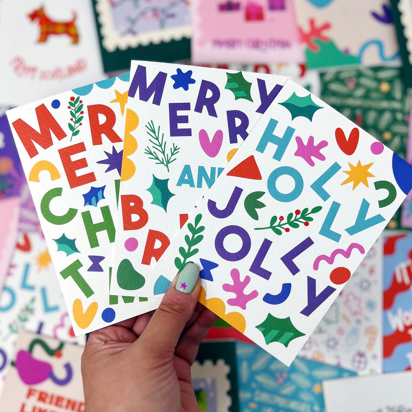 Christmas Card Pack of 6 'Type Christmas'