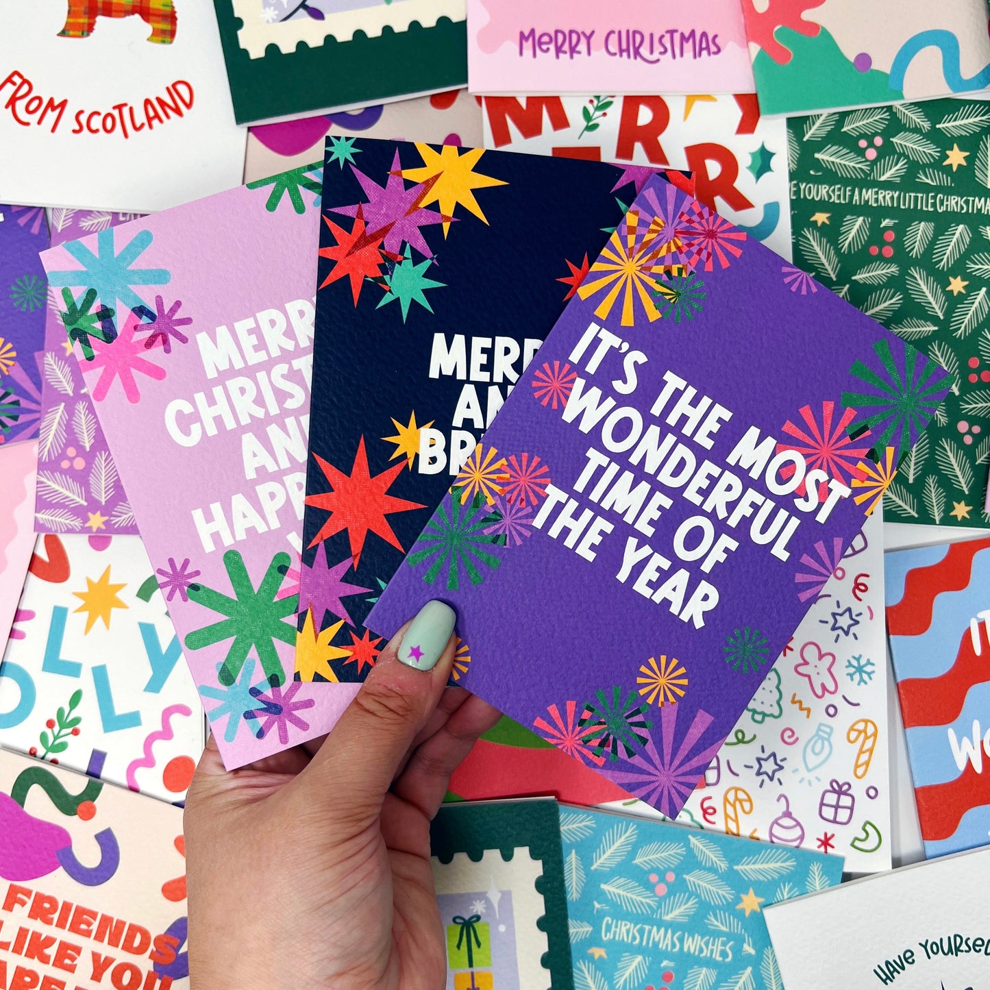 Christmas Card Pack of 6 'Riso Christmas'