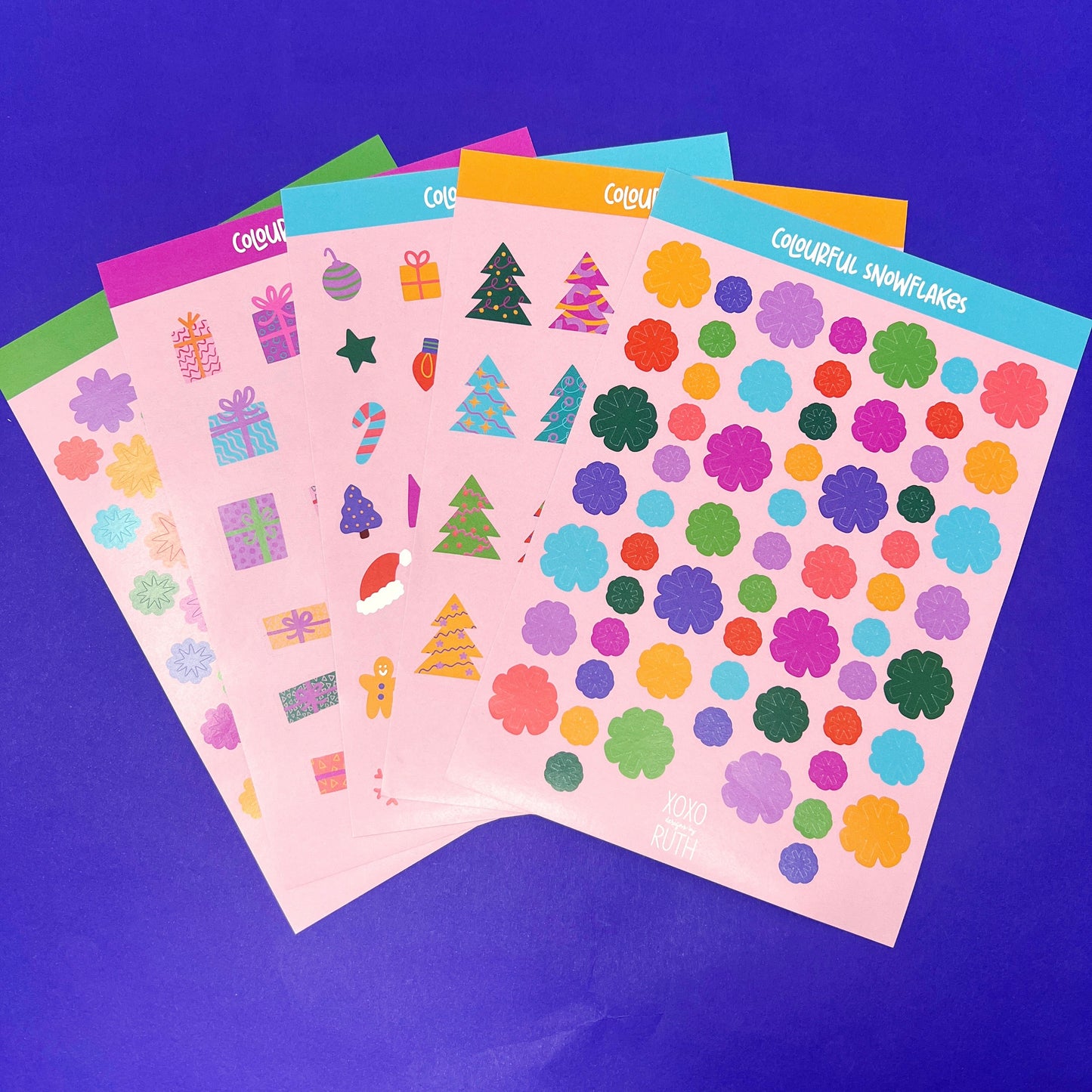 Christmas Sticker Sheet - Full Set (get one free!)