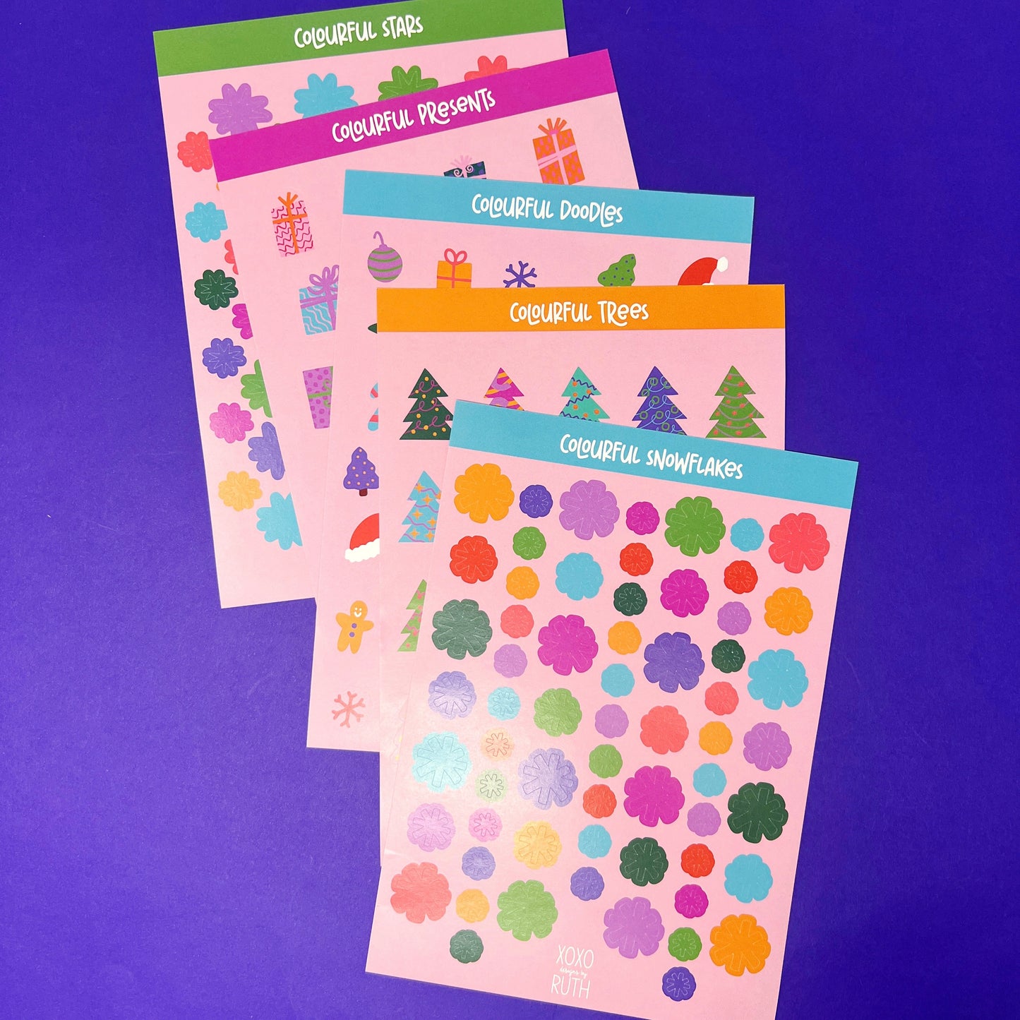 Christmas Sticker Sheet - Full Set (get one free!)