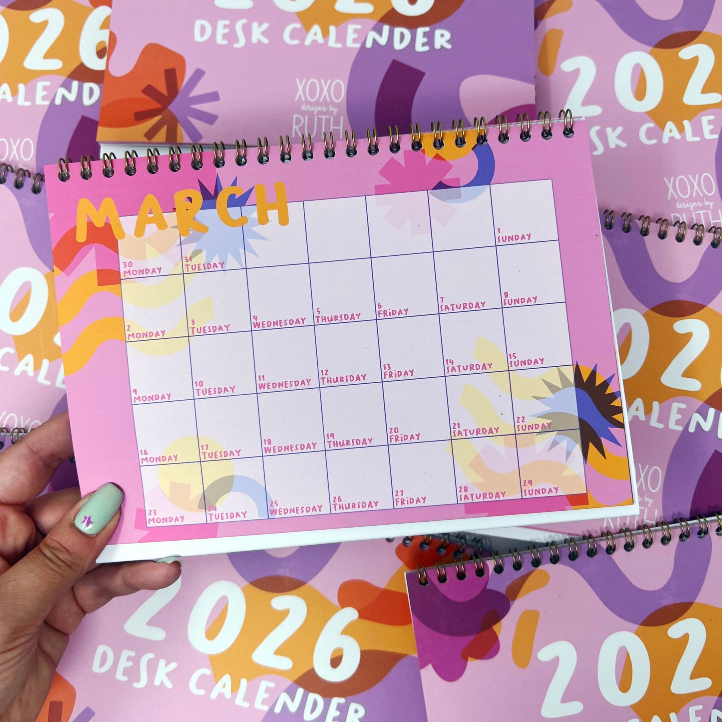 2026 A5 Colourful Desk Calendar
