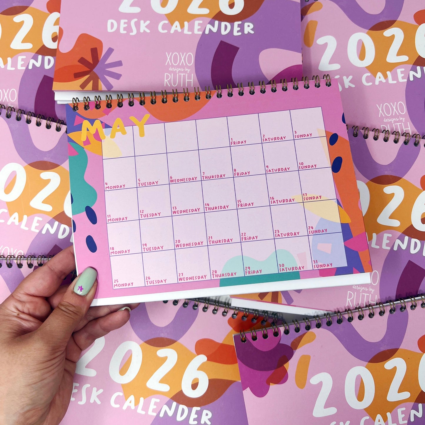 2026 A5 Colourful Desk Calendar