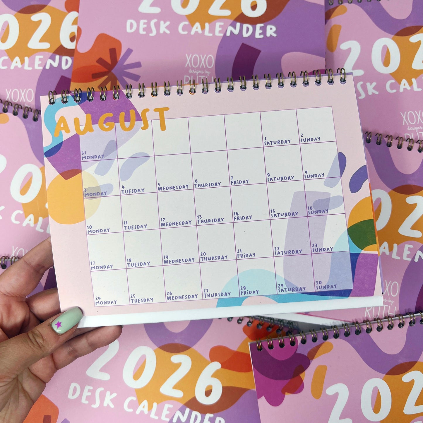 2026 A5 Colourful Desk Calendar