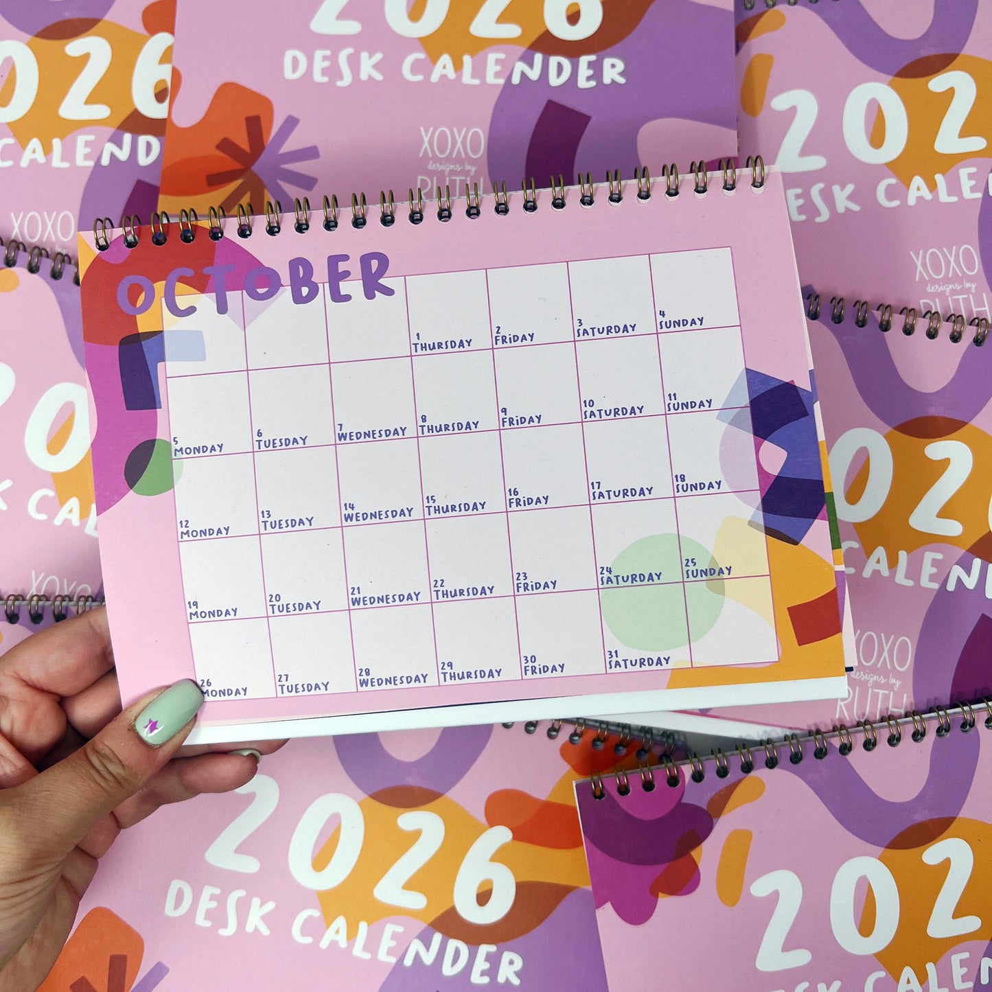 2026 A5 Colourful Desk Calendar