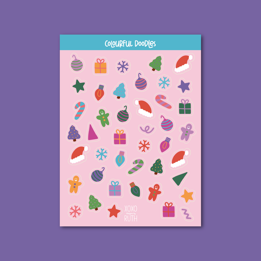 Christmas Sticker Sheet - Doodles