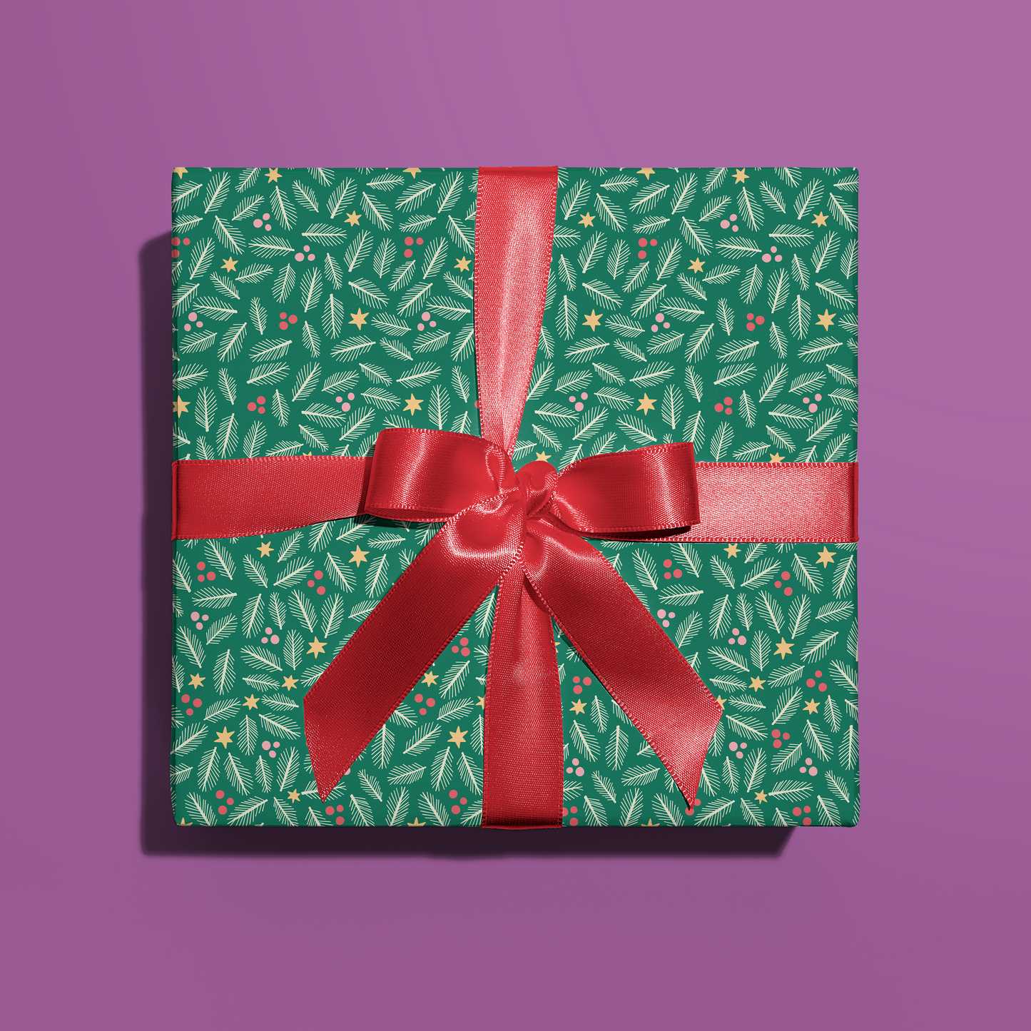 Christmas Greenery Gift Wrap - Two Sheets